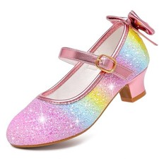 Girls Dress Shoes Low Heel Princess Flats 12 Little Kid Elegant Sequin Rainbow