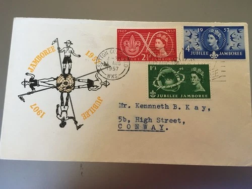 GB STAMPS RARE FIRST DAY COVER 1957 SCOUTS SUTTON COLDFIELD