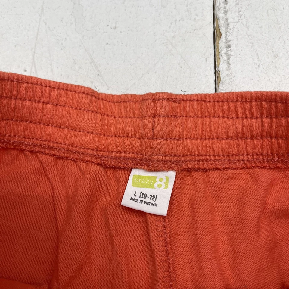 Crazy 8 Pantalones Cortos Juveniles Grandes 10-12 Naranja Algodón Cordón Elástico Cintura Bolsillos Foto 3 de 4