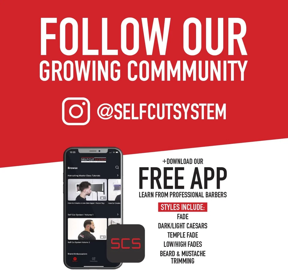 Self Cut System 3 Way Mirror for Self Hair Cutting, Trifold Barber Mirror with H - Image 2 of 4