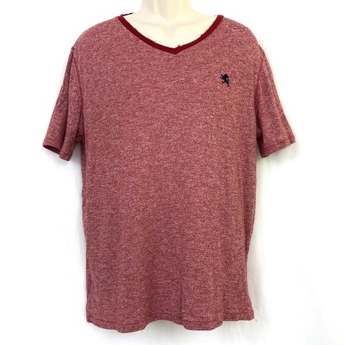 Express Slub V-Neck T-Shirt XL Mens Red 