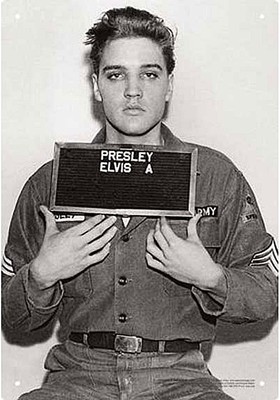 Elvis Presley Enlistment Photo Metal Sign  290mm x 200mm