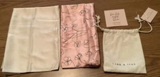 LARK & IVES ~ Hair Scarf Set ~2 Scarves with Gift Pouch ~ Ivory + Pink