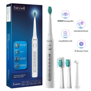 Fairywill Electric Sonic Toothbrush Rechargeable Fw 507 White With 2 Min Timer Ebay