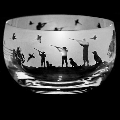 Glass Bowl Decorative Shooting Sandblast Sport Decor Ornament Gift Boxed Animo
