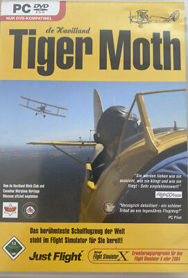 Microsoft Flight Simulator X - Just Flight -de Haviland Tiger Moth (PC, 2006) 
