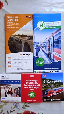 Konvolut 5 Stück Fahrplan Trilex / MRB / Info Wintersport VVO/ Dresden / Görlitz