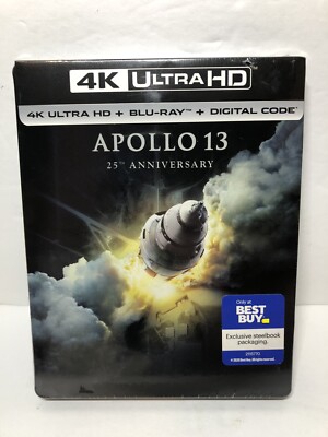 NEW *APOLLO 13* 25TH ANNIVERSARY STEELBOOK 4K ULTRA HD BLU-RAY/DIGITAL OOP