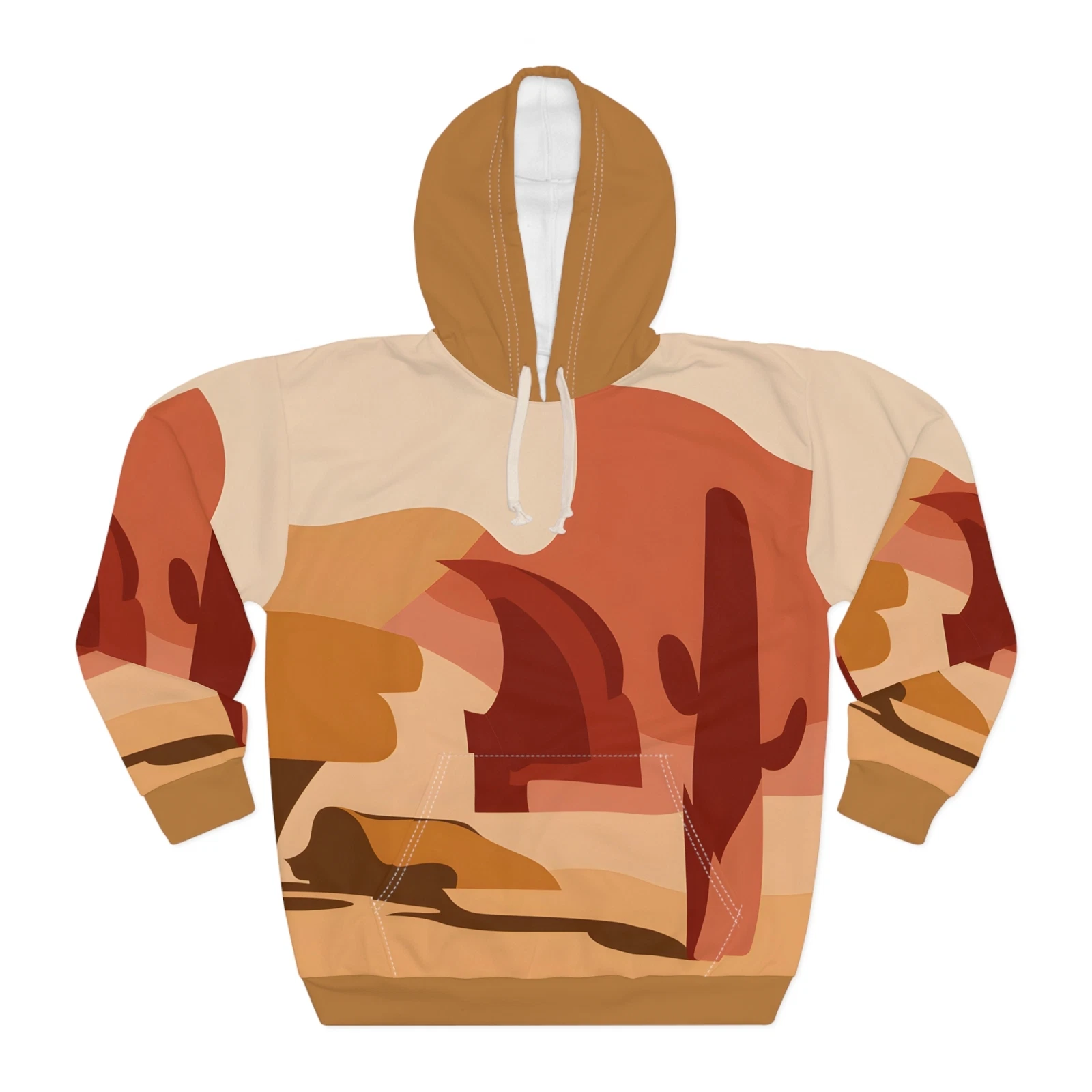 Tangerine Shadow All Over Print Pullover Hoodie Outdoor Travel Apparel Unisex