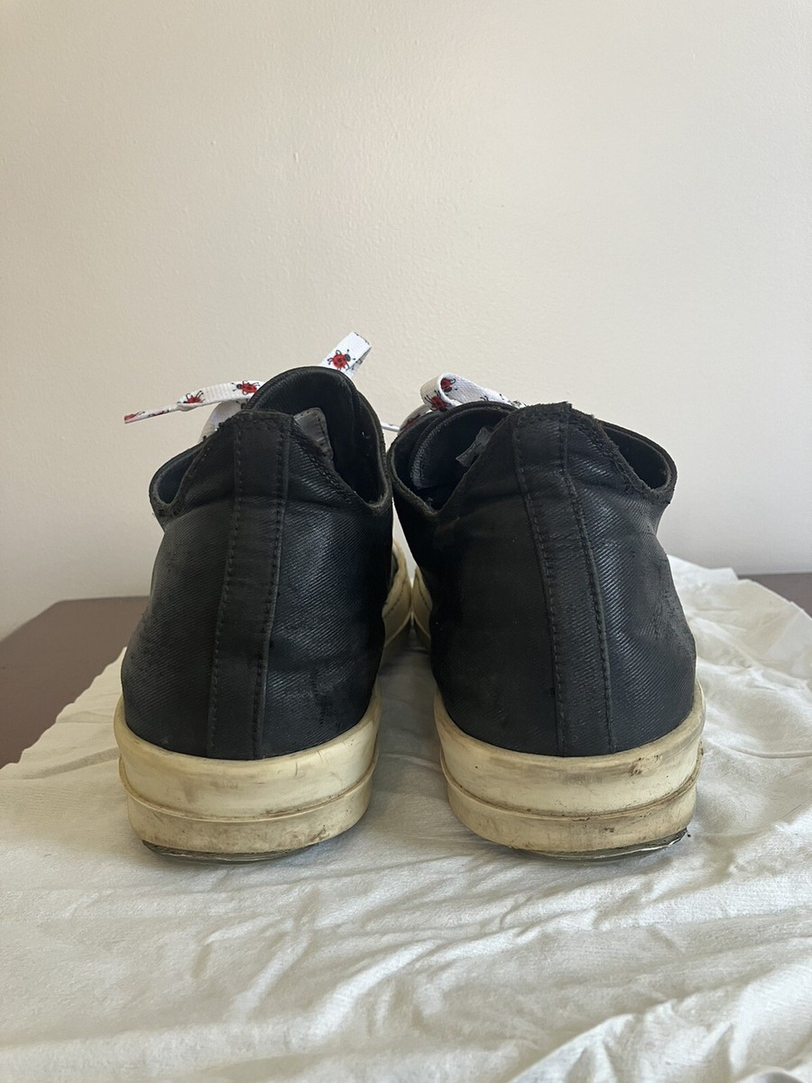 rick owens sneakers sneaks ラモーンズ　43 Rick Owens Men's 43 Waxed Canvas Low Ramones Sneakers