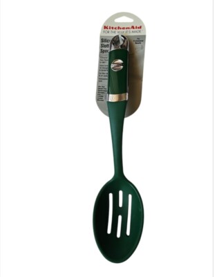 NEW GREEN KITCHENAID Large 13'' Silicone Slotted Spoon Heat Resistant To 500f/70