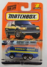 1999 Matchbox 1999 number  8 of 100 Airport Fire Truck Runway Rescue New
