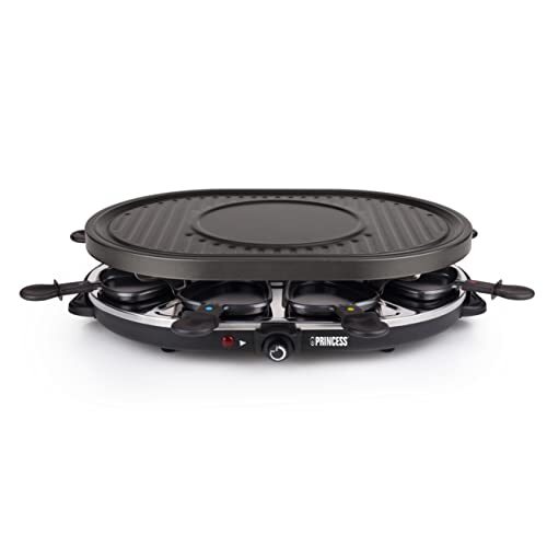 11009207 Princess 01.162700.01.001 Raclette 8 Oval Grill Party , Nero
