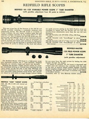 1969 Print Ad Redfield 4X-12X Variable Power Rifle Scope Master 12X 3200 Target