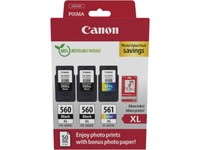 Canon 2X PG-560XL Schwarz 15Ml, 1X CL-561XL Color 12,2Ml Pixma Ts 5350 3712C012+