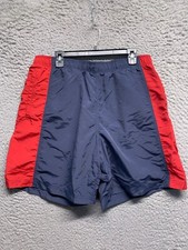 LL Bean Shorts Mens Supplex Nylon Swim Trunks Colorblock 0XR47 XL Drawstring