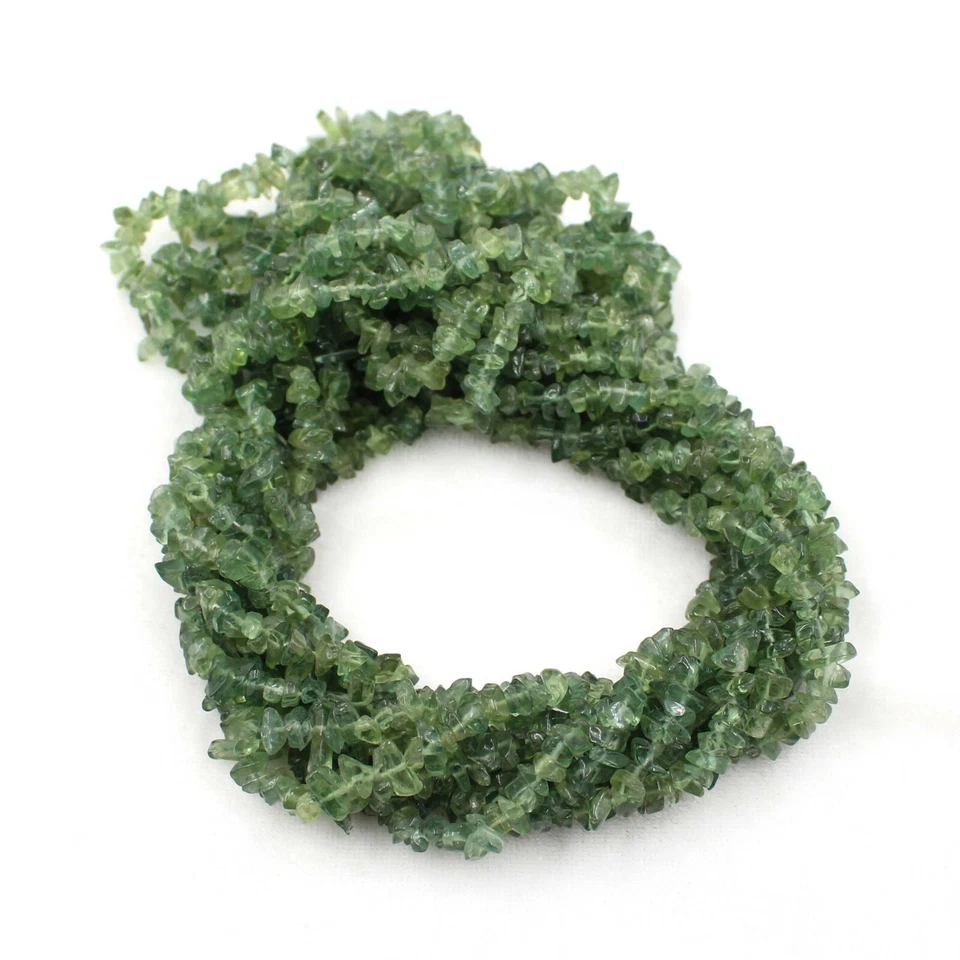 Natural Green Apatite Rough Uncut Chip Gemstone Freeform Nugget Beads 34 Inches - Image 3 of 4