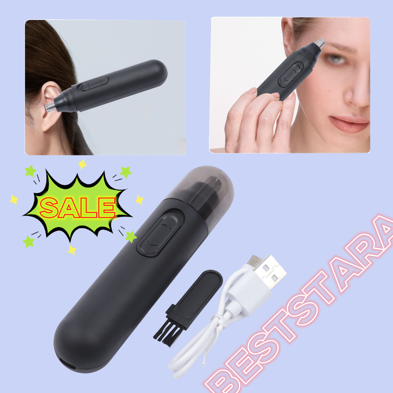 Men & Women Ear Nose Hair Trimmer Clipper for Face Eyebrow Mustache Beard Shaver