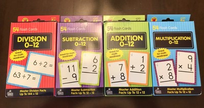 Carson Dellosa 4-Pack Math Flash Cards for Kids Ages 4-8 211 Addition and Subtr