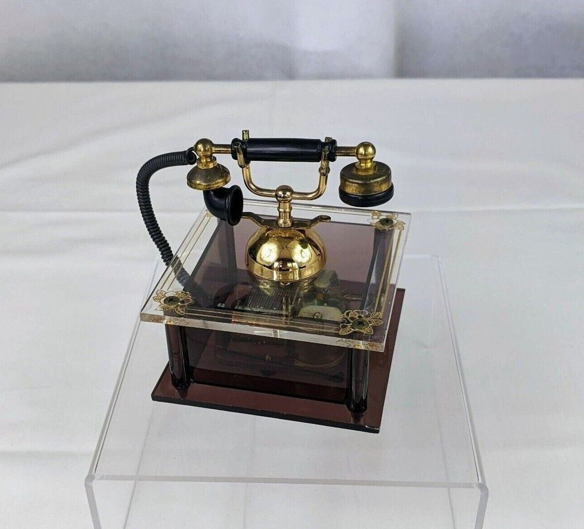 Waco Music Box Gold Color Old Fashion Telephone Phone Decor Japan ...
