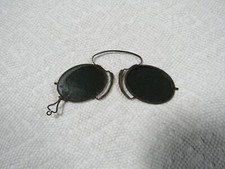 Antique Ornate Steel Frame Tinted Opera Eyeglasses Missing Lorgnette Oval