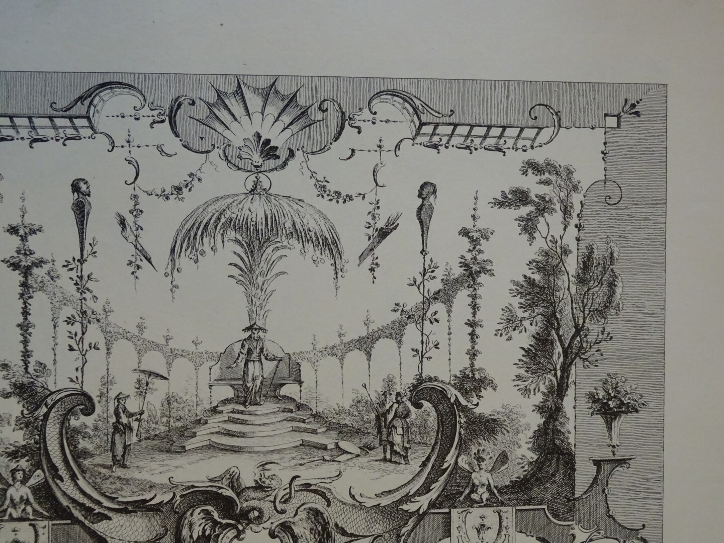 Watteau Back Rococo A.WATTEAU (1684-1721) GRANDE GRAVURE XVIII TIRAGE XX° ORNEMENT BAROQUE ...