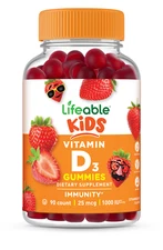 Lifeable Vitamin D for Kids - Great Tasting Strawberry Flavor Gummy - 90 count
