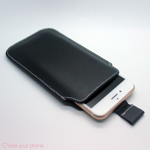 Genuine Leather Style Pull Tab Pouch Phone Case Cover✔Excellent Protection✔Black - Picture 6 of 7
