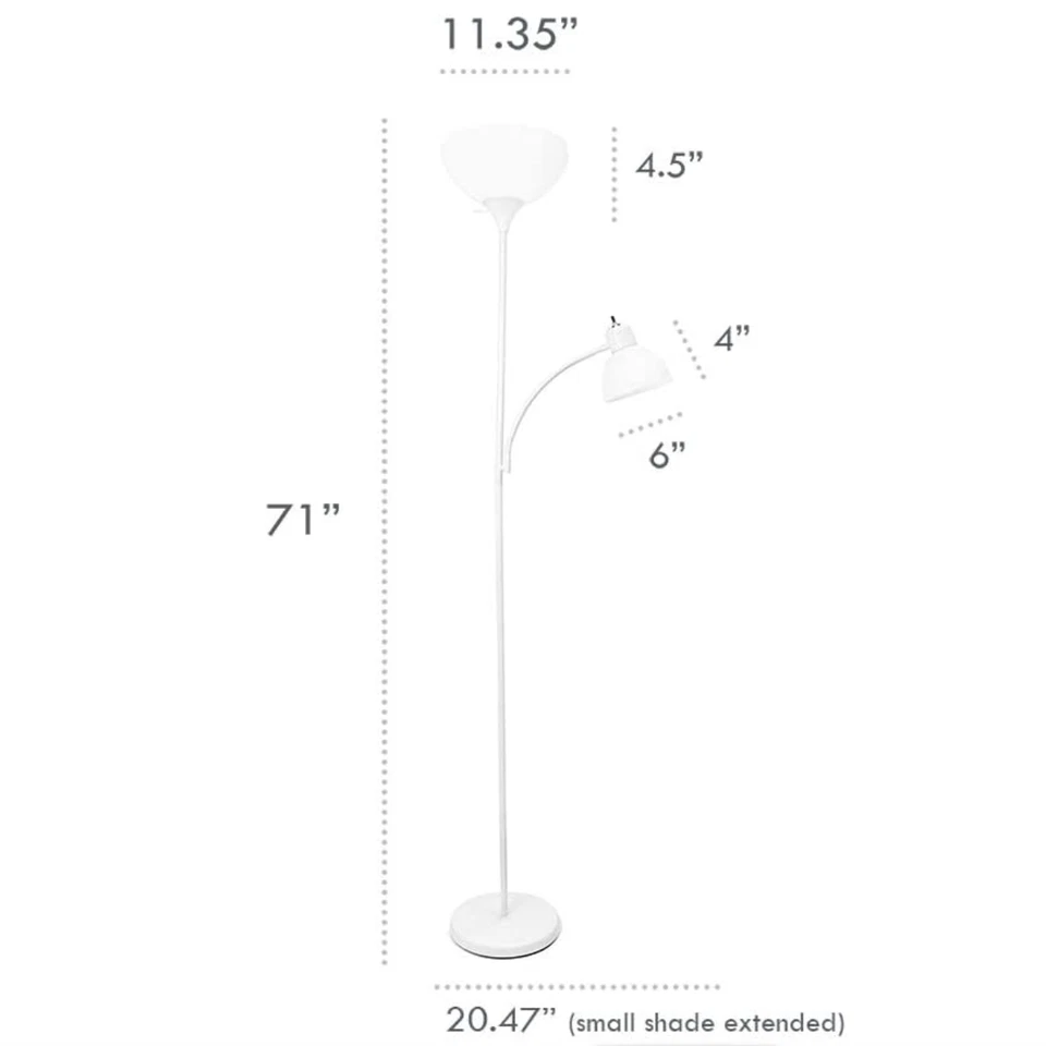 Lámpara de pie moderna con luz de lectura de luz suave, negra Foto 3 de 4