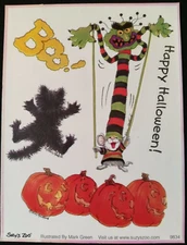 SUZY'S ZOO IRIDESCENT "BOO! HAPPY HALLOWEEN" STICKER SHEET #9834