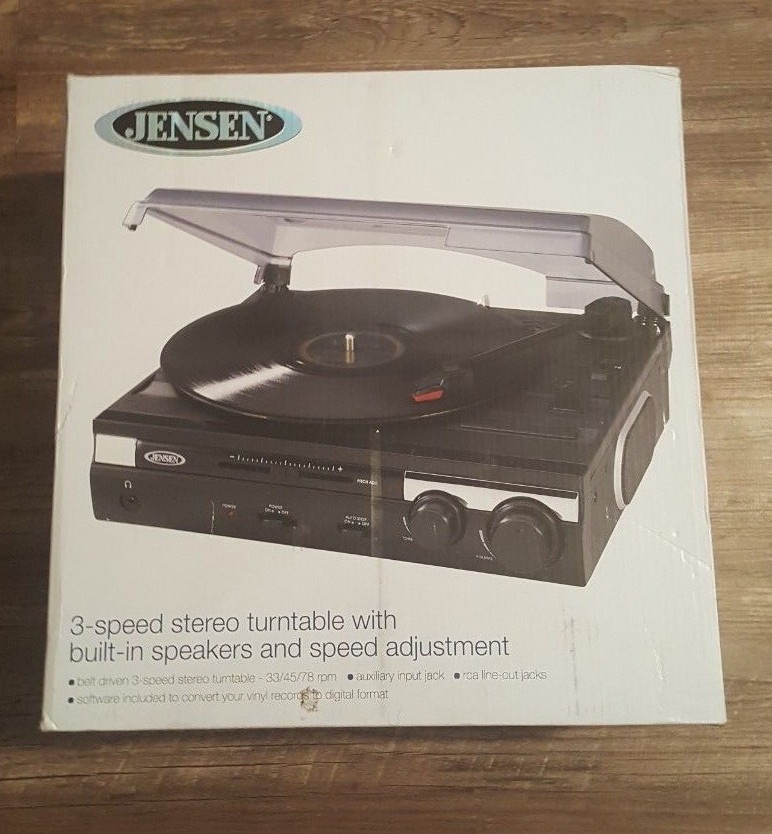 Jensen JTA-230 3-Speed Turntable with Speakers
