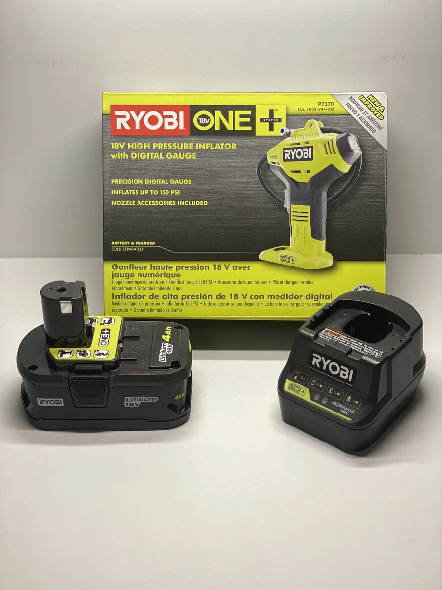 Ryobi 18V Lithium-Ion Cordless High Pressure Inflator w. Digital Gauge Tool  Only 741993503498