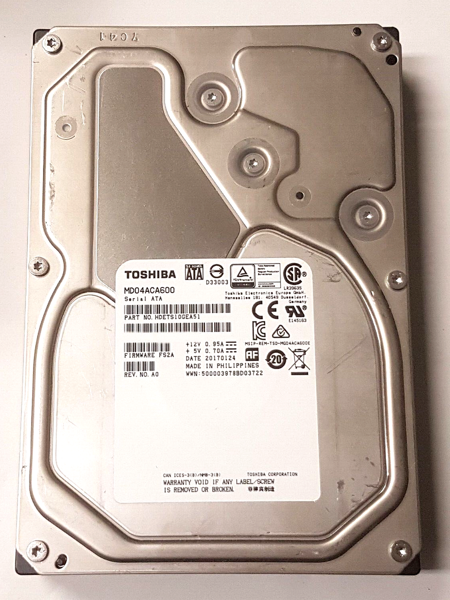 6TB SATA Toshiba MD04ACA600 7200rpm 128MB HDD 3.5