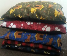Large Size Dog Bed Filled Pillows Removable Zip 28"x38" Random Designs Pack of 5