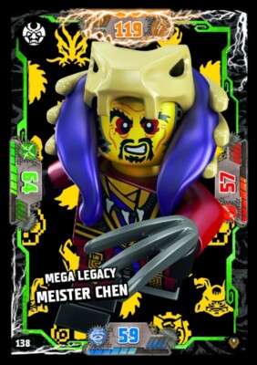 LEGO Ninjago Serie 9 NEXT LEVEL Card 138 Legacy Meister Chen Karte Mega Legacy