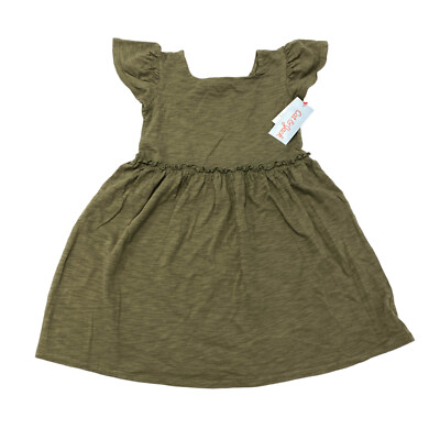 Cat & Jack Girls Size 5T Cap Sleeve Ruffle Sleeve Frills Waist Dress Olive Green | eBay Cat & Jack Girls Size 5T Cap Sleeve Ruffle Sleeve Frills Waist Dress Olive Green | eBay