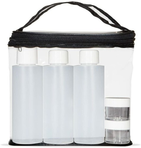 Safe + Sound Silicone Airport Safe Travel Bottles,Jars with Travel Bag SA6023