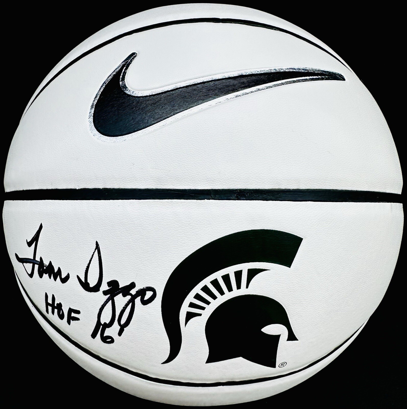 TOM IZZO SIGNED NIKE MICHIGAN STATE SPARTANS LOGO BASKETBALL PSA/DNA HOF 16 