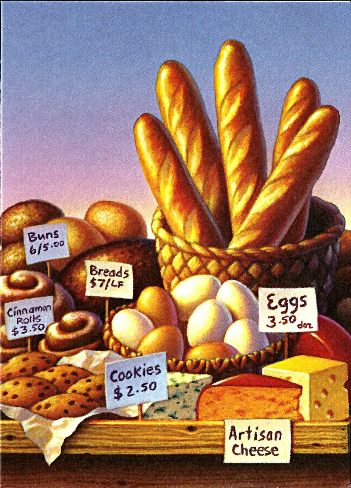 BREADS FARMERS MARKETS NOTE CARD # shopping ART Spasm price OF 4 1 BEAUTIFUL
