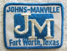 Vintage Johns-Manville JM Roofing-Insulation, Fort Worth, Texas TX PATCH