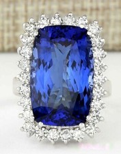 17.00 Carat Celebrity Design Blue Cubic Zirconia Engagement 925 Sterling Silver