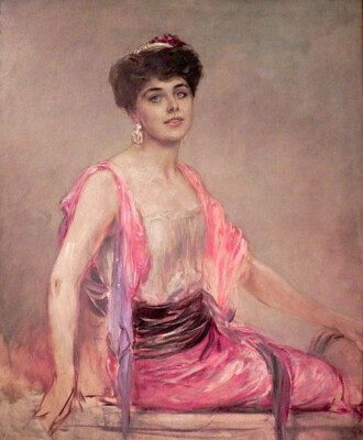 Oil painting Friedrich August Von Kaulbach nice lady woman seated art