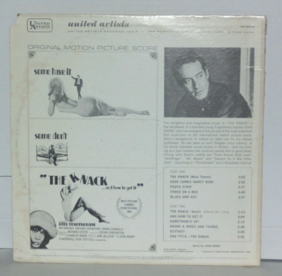 THE KNACK And How To Get It OST LP 1965 Plays Well UA-LA279-G John Barry Foto 3 de 3