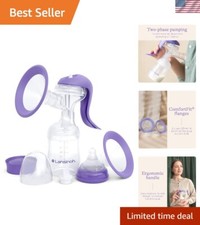 Manual Breast Pump, Hand Pump with Comfortable Flange for Breastfeeding Essen...