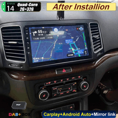 DAB+ Android 14 Autoradio Carplay DSP GPS Navi Für VW Sharan 7N Seat Alhambra II