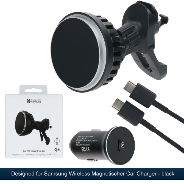 Wits Samsung Wireless Car Charger Qi2 15W Magnet LadegeräT Kfz Handyhalter Black-image