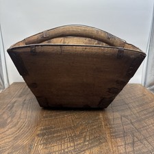 Antique Chinese Elm Wood Rice Bucket 12.5&rdquo;X 13&rdquo;X 9.5&rdquo;