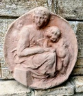 MADONNA Michelangelo handmade terracotta 23cm / approx. to hang wall