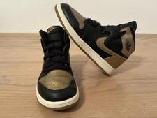Jordan Air Jordan 1 Mid Shoes Toddler Size 13C Black Gold High Top Sneakers