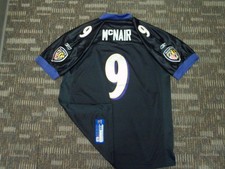 SEWN STEVE McNAIR #9 BALTIMORE RAVENS REEBOK NFL GAME FOOTBALL JERSEY 52 $300++